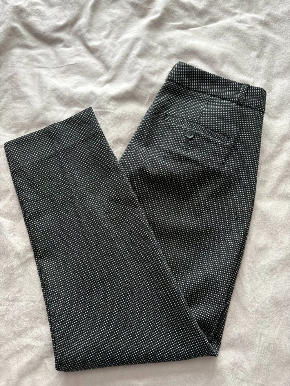 Banana Republic Avery Slim Ankle Pants Black White Micro Dot Size 4